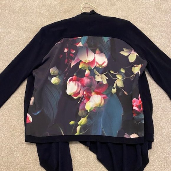 Ted Baker Sweater Navy Blue and Floral - Picture 2 of 3